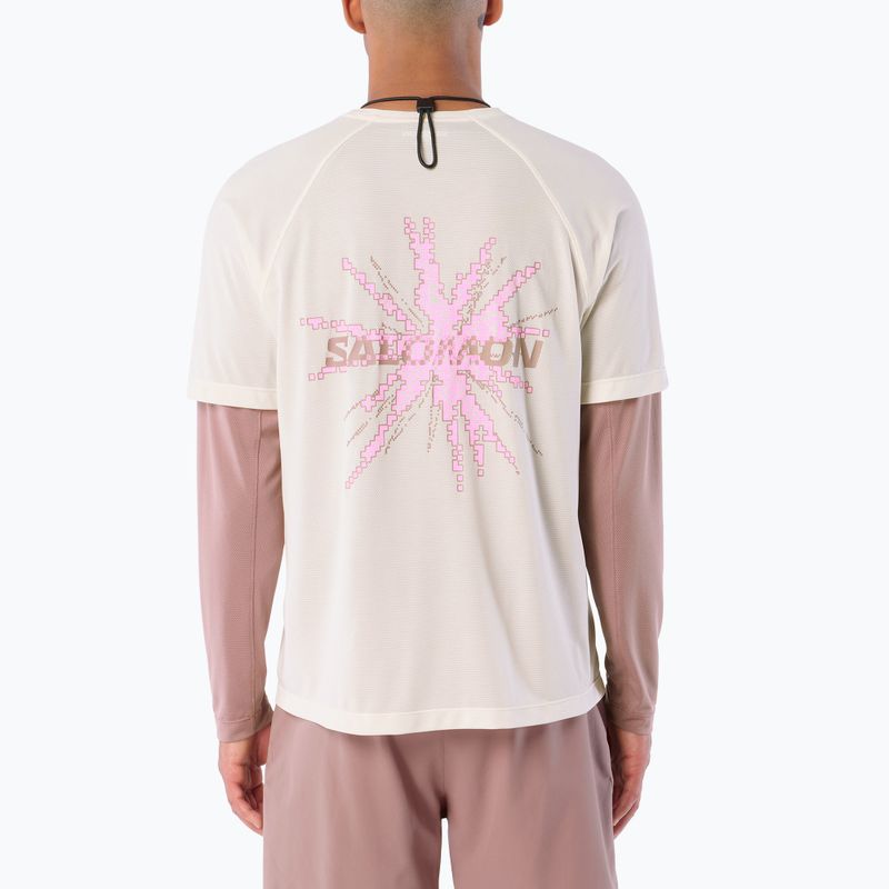 Koszulka do biegania męska Salomon Shakeout Core GFX SS Tee whisper white/pink frosting 2