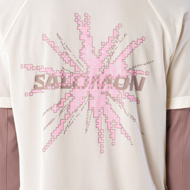Koszulka do biegania męska Salomon Shakeout Core GFX SS Tee whisper white/pink frosting 4
