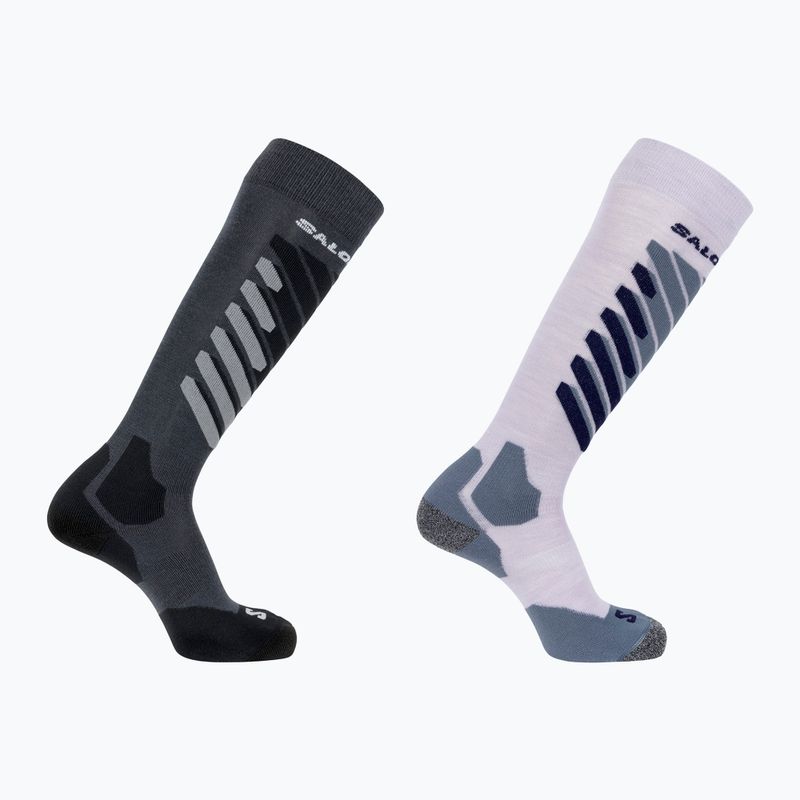 Skarpety narciarskie Salomon S/Access 2-Pack anthracite/sweet lavender
