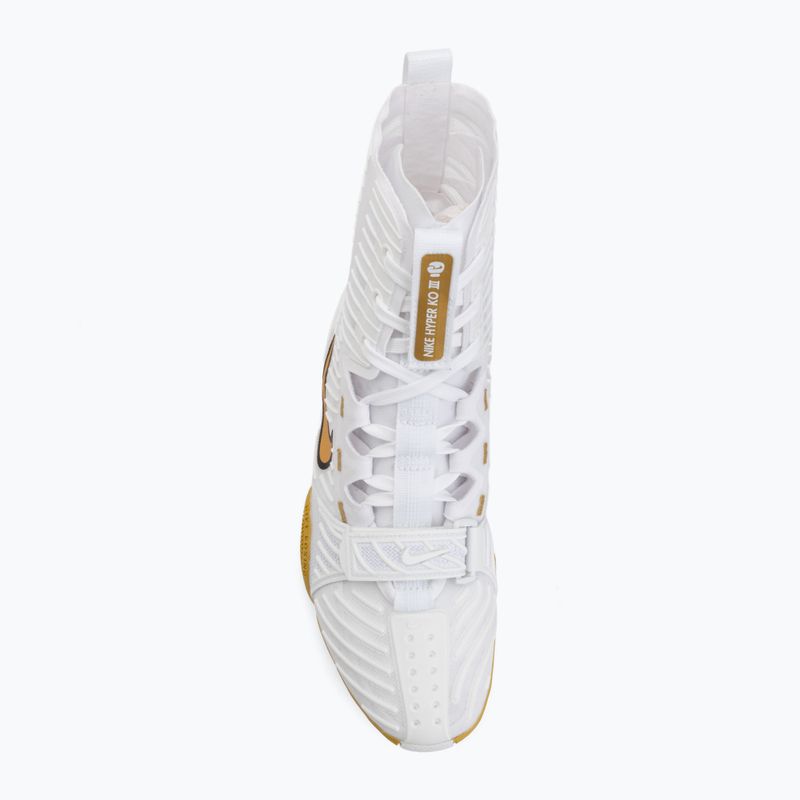 Buty bokserskie Nike HyperKo 3 white/metallic gold 5