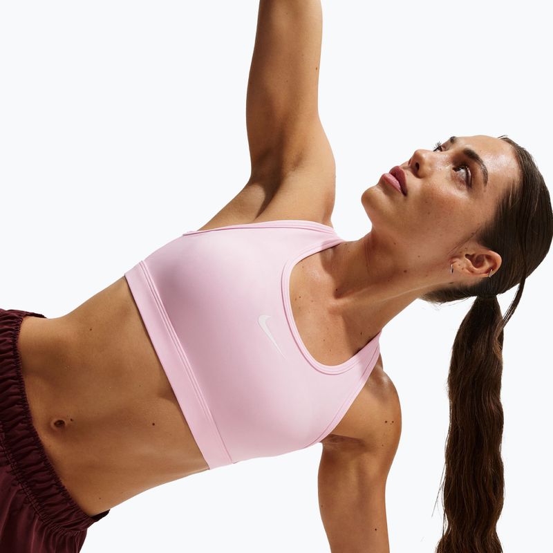 Biustonosz treningowy Nike Swoosh Medium Support pink foam/stone mauve/white 5
