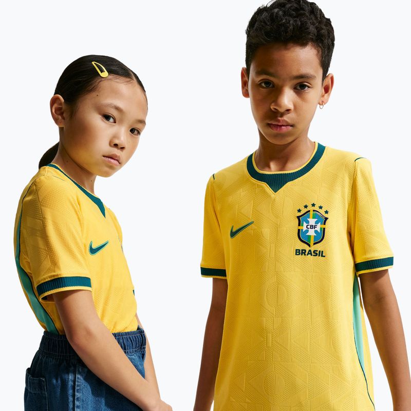 Koszulka piłkarska dziecięca Nike Brazil 2026/27 Match Home canary/light menta/geode teal 4