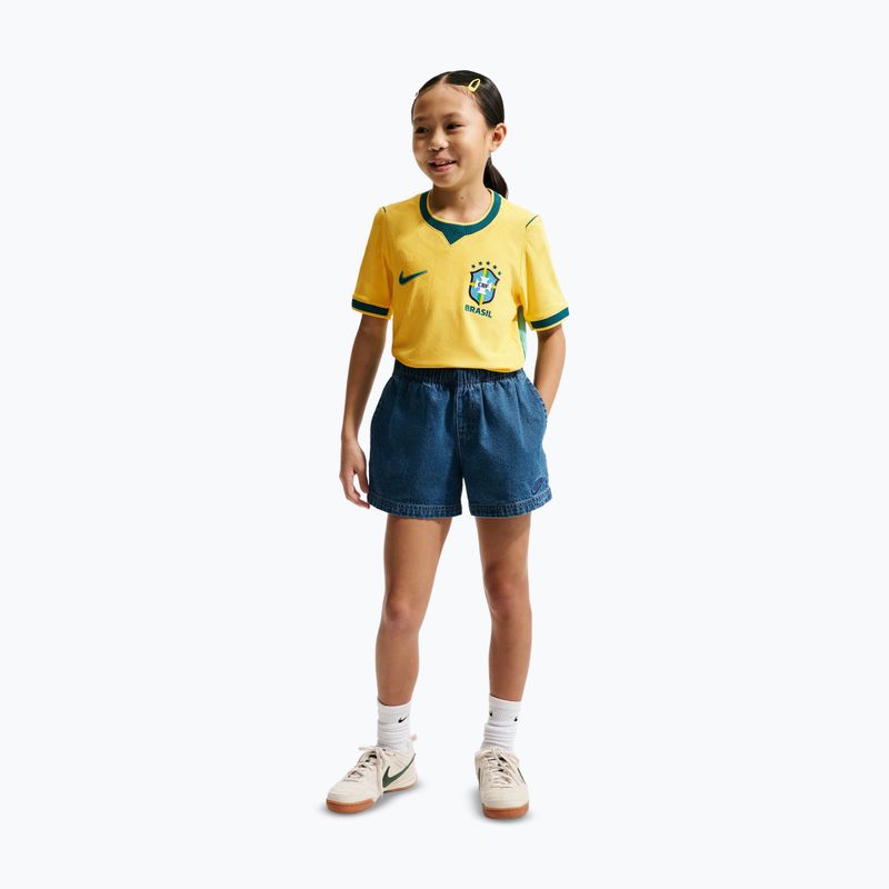 Koszulka piłkarska dziecięca Nike Brazil 2026/27 Match Home canary/light menta/geode teal 5
