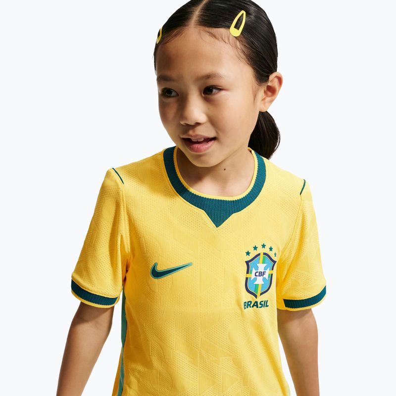 Koszulka piłkarska dziecięca Nike Brazil 2026/27 Match Home canary/light menta/geode teal 7