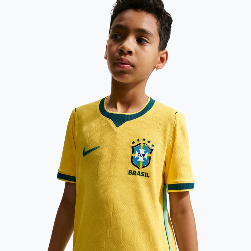 Koszulka piłkarska dziecięca Nike Brazil 2026/27 Match Home canary/light menta/geode teal 8