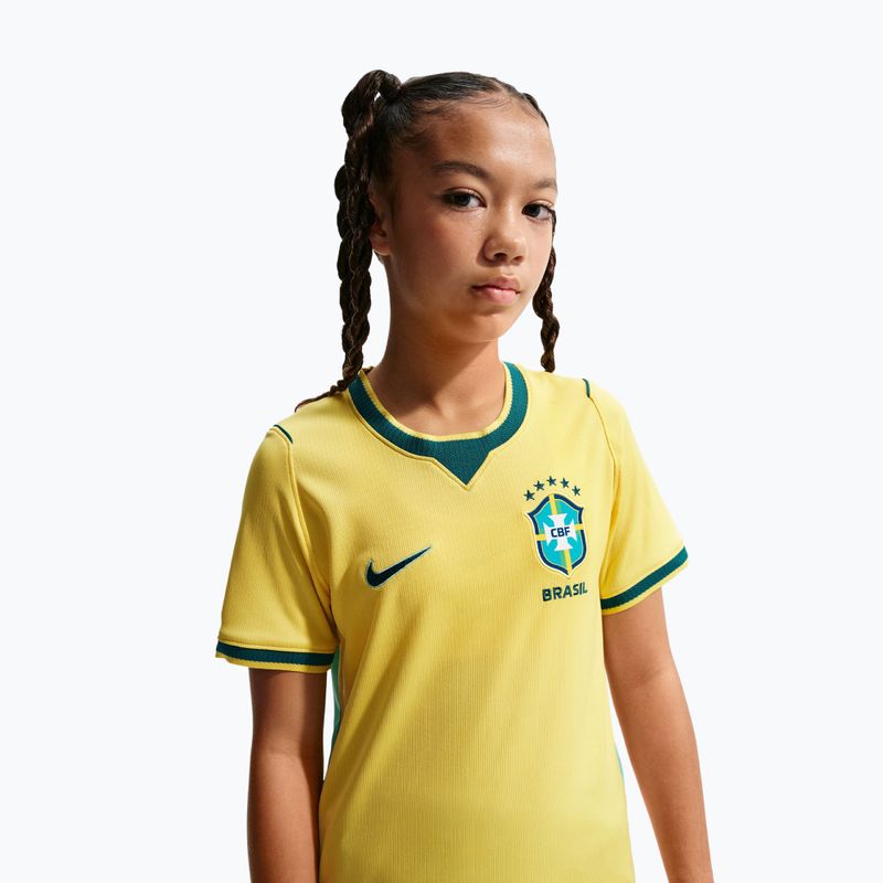 Koszulka piłkarska dziecięca Nike Brazil 2026 Stadium Home Soccer Replica canary/light menta/geode teal 4