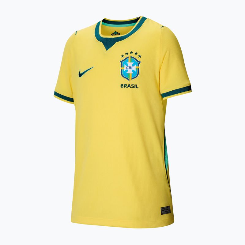 Koszulka piłkarska dziecięca Nike Brazil 2026 Stadium Home Soccer Replica canary/light menta/geode teal 7