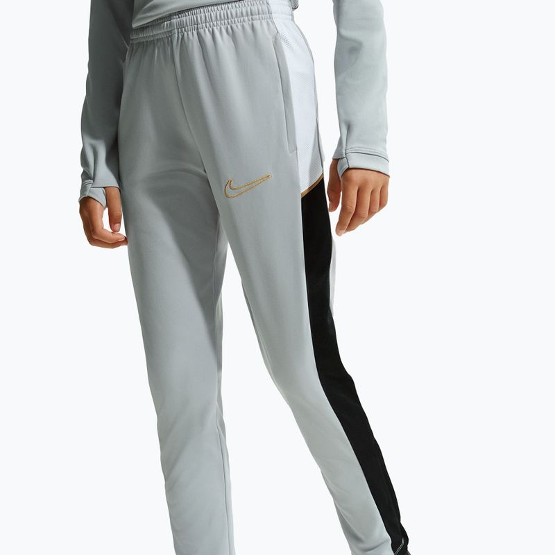 Spodnie dziecięce Nike Academy Dri-Fit Jr light smoke grey/white/black/metallic gold 2