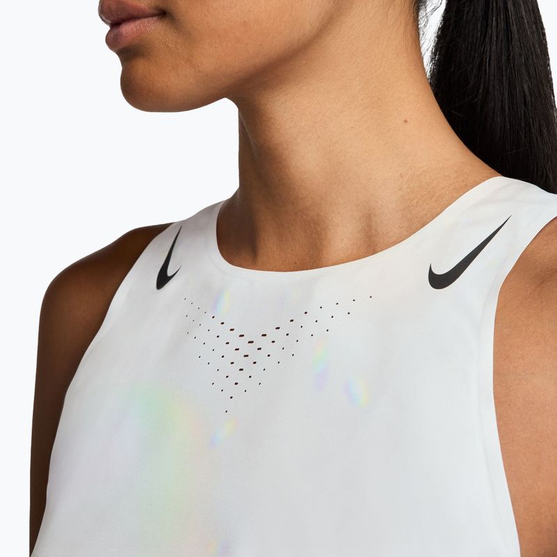 Koszulka do biegania damska Nike AeroSwift Dri-Fit ADV Cropped Tank Top off white/black 3