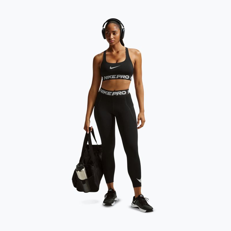 Biustonosz treningowy Nike Pro Light Support Non Padded black/white/metallic silver 2
