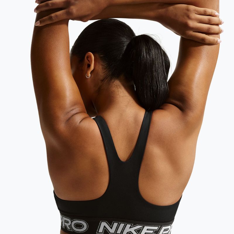 Biustonosz treningowy Nike Pro Light Support Non Padded black/white/metallic silver 5