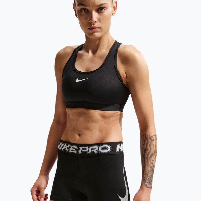 Spodenki treningowe damskie Nike Pro Mid Rise Biker 3" black/white/metallic silver 4