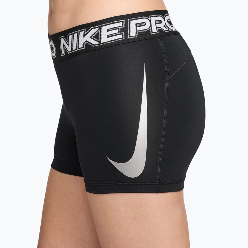 Spodenki treningowe damskie Nike Pro Mid Rise Biker 3" black/white/metallic silver 6