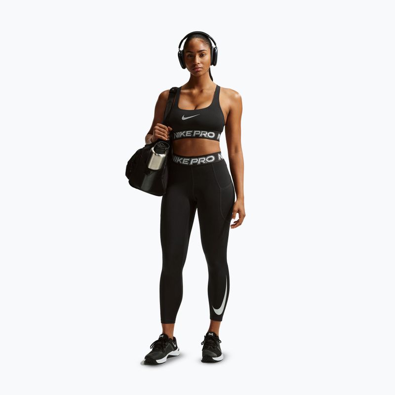 Legginsy damskie Nike Pro Mid-Rise 7/8 black/white/white 2