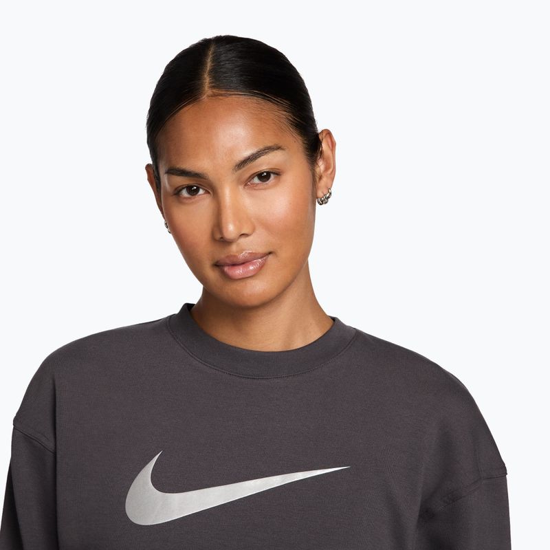 Bluza treningowa damska Nike Pro Dri-Fit Crew Neck thunder grey/metallic silver/white 3