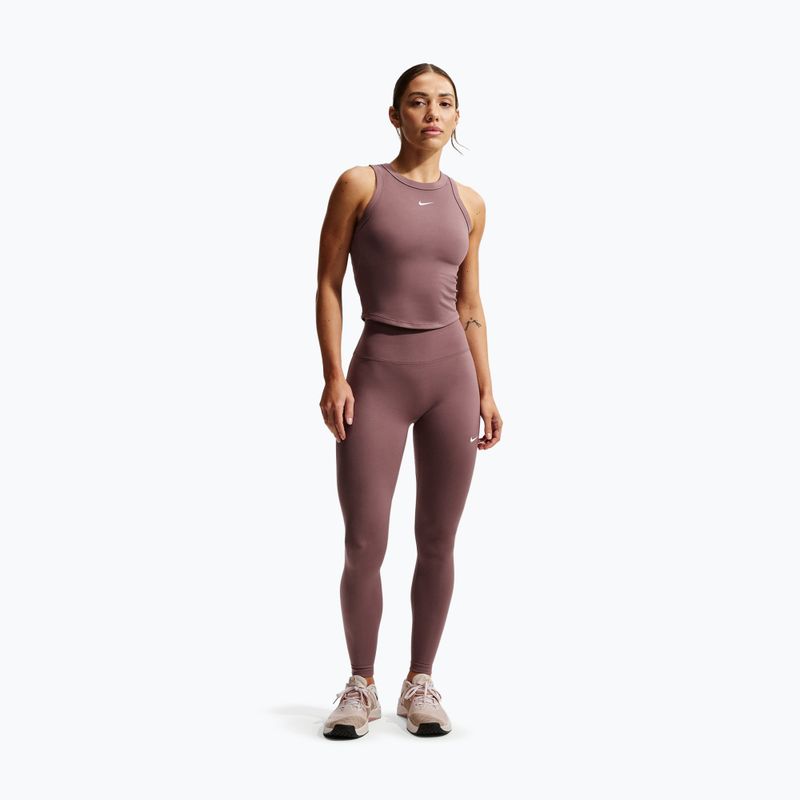 Legginsy damskie Nike One Seamless Front High-Waisted tattoo/white 2