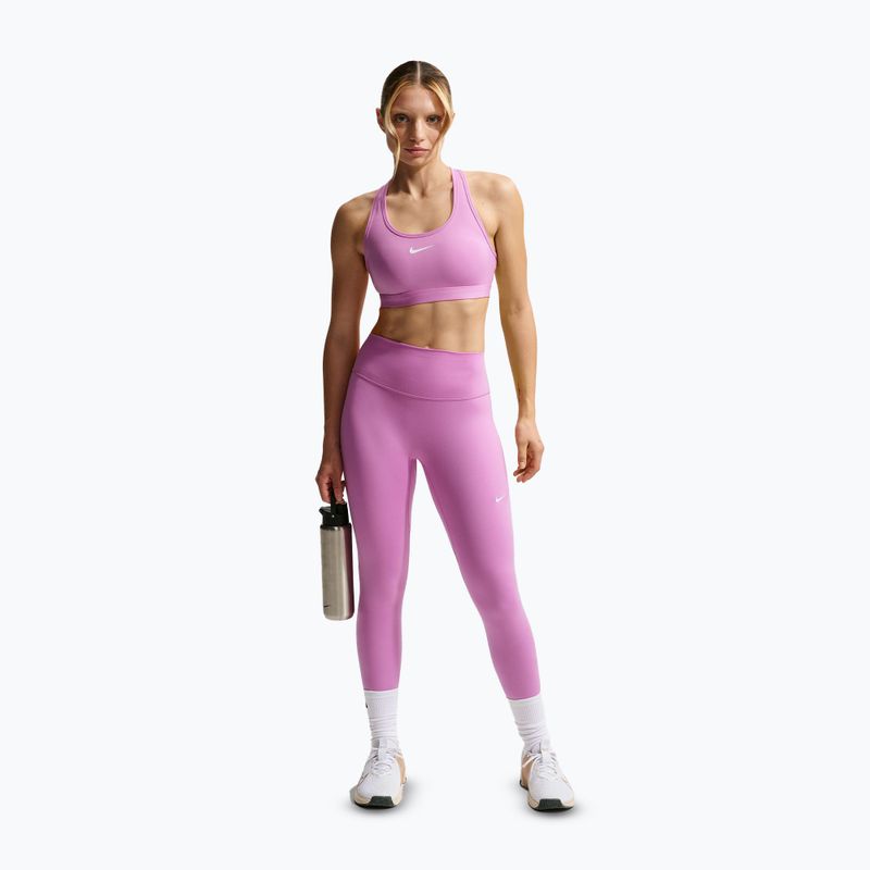 Legginsy damskie Nike One Seamless Front High-Waisted light magenta/white 2