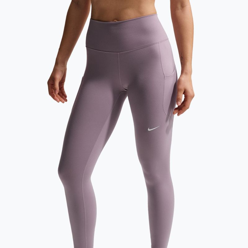 Legginsy treningowe damskie Nike One High-Waisted 7/8 light violet ore/white 4