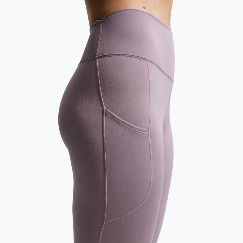 Legginsy treningowe damskie Nike One High-Waisted 7/8 light violet ore/white 5