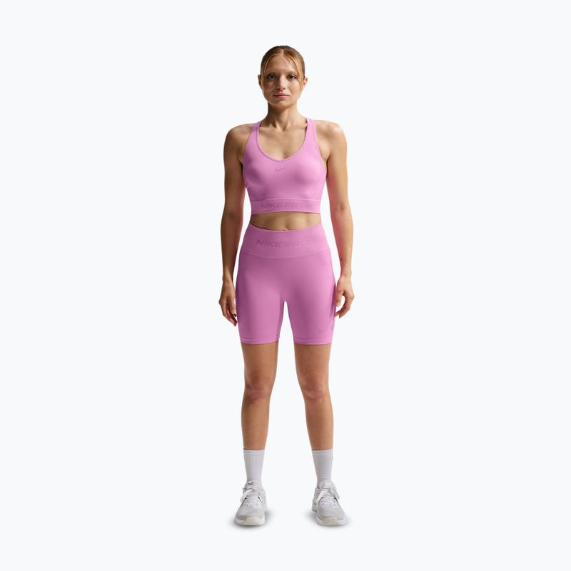 Top treningowy Nike Pro Seamless Dri-Fit Cropped light magenta 2