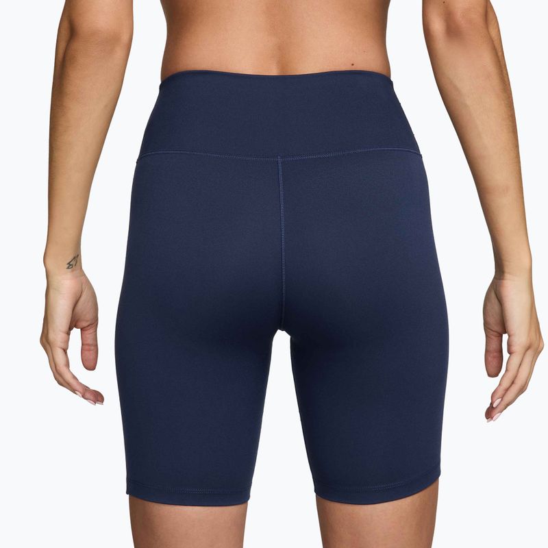 Spodenki damskie Nike One High-Waisted Biker 8" midnight navy/white 2