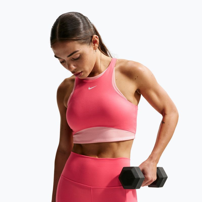 Biustonosz treningowy Nike One Medium Support Sea coral/bleached coral/white 4