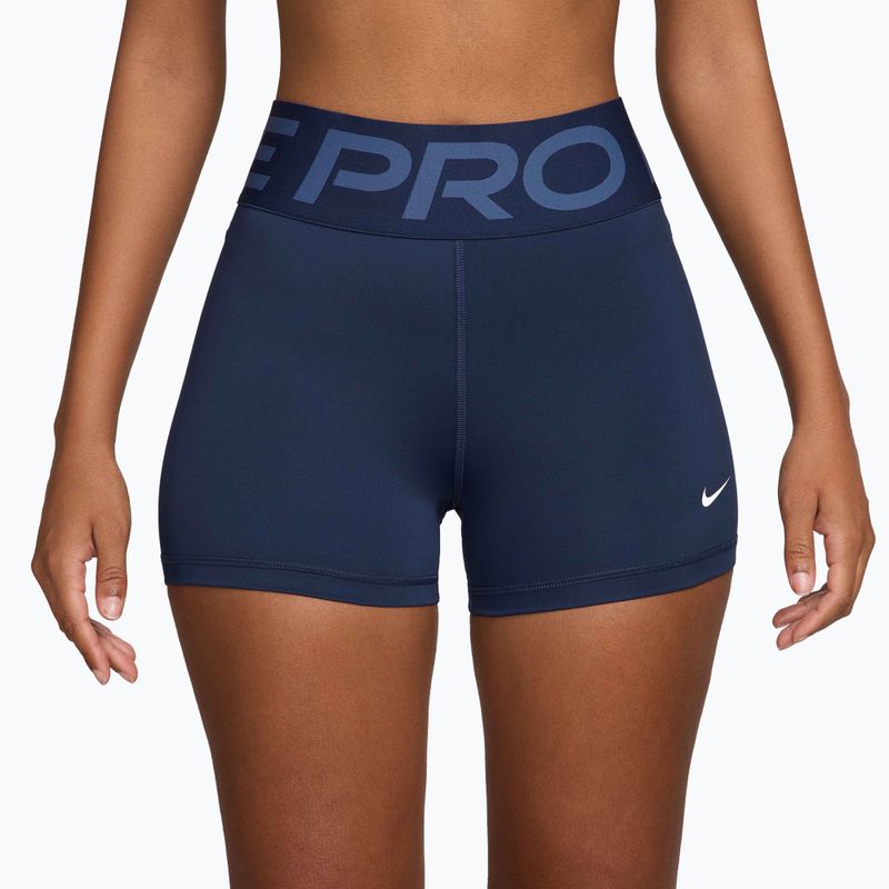 Spodenki damskie Nike Pro Sculpt High Waisted 3" Biker midnight navy/white