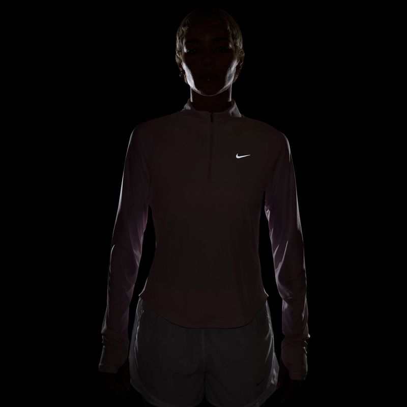Longsleeve do biegania damski Nike Tempo Swoosh Run Dri-Fit 1/4-Zip pink foam/white 4