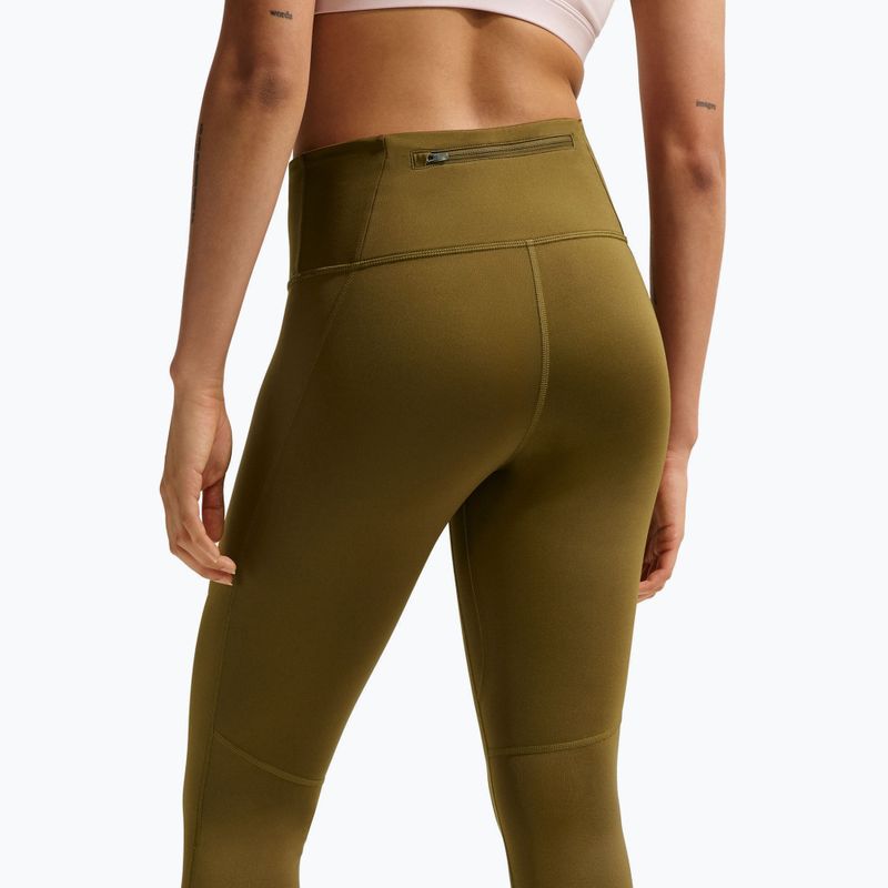 Legginsy do biegania damskie Nike Tempo High-Waisted 7/8 olive flak 4