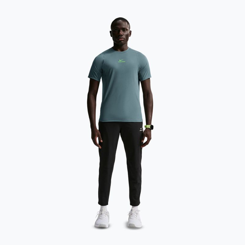 Koszulka treningowa męska Nike Pro Training Dri-Fit mineral slate/green strike 2