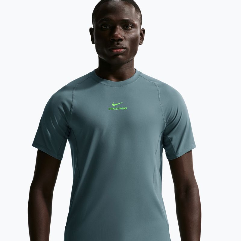 Koszulka treningowa męska Nike Pro Training Dri-Fit mineral slate/green strike 4