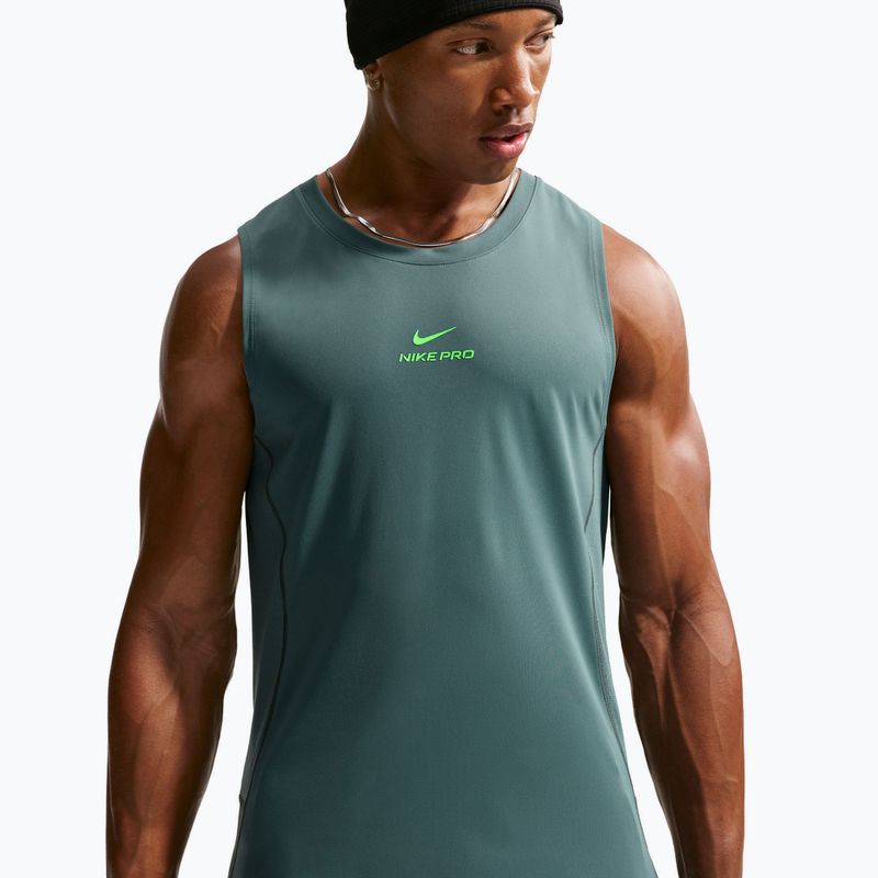 Koszulka treningowa męska Nike Pro Training Dri-Fit mineral slate/green strike 4