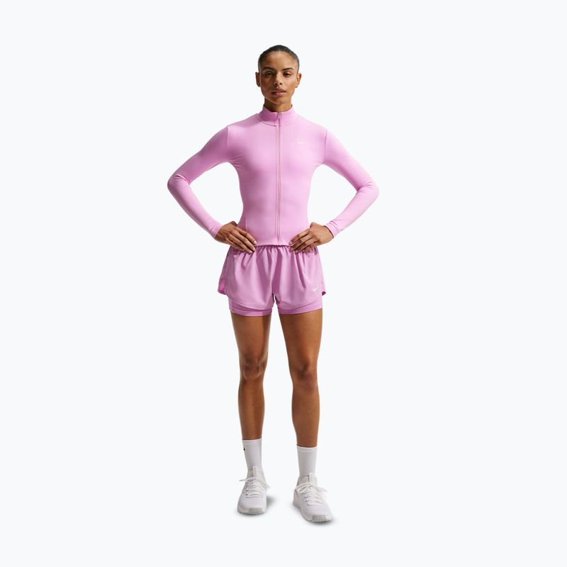 Spodenki do biegania damskie Nike One Dri-FIT 2IN1 light magenta/white 2