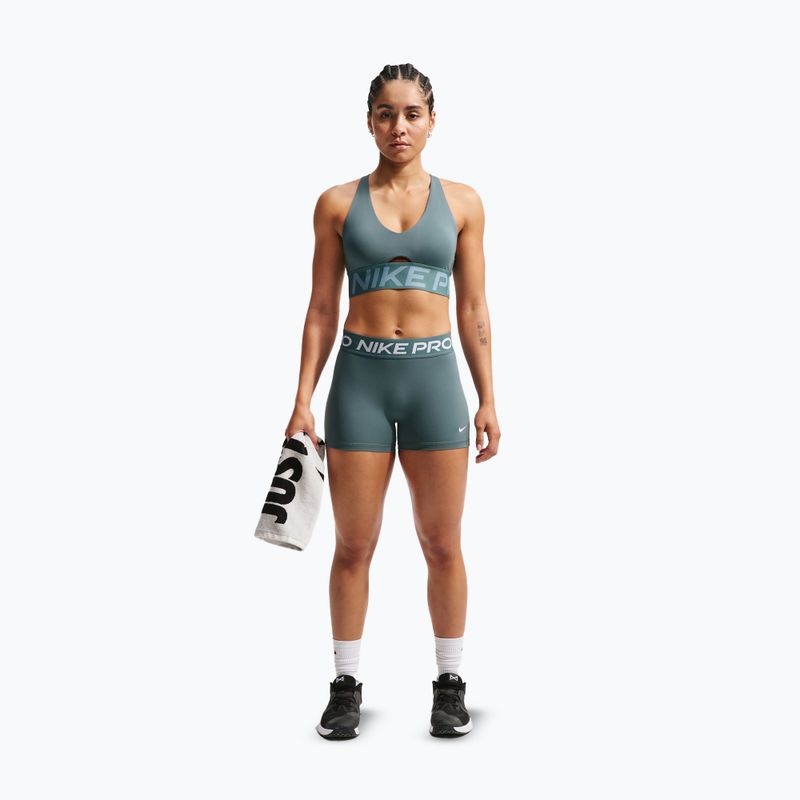Biustonosz treningowy Nike Pro Sculpt Medium Support mineral slate/denim turquoise/white 2