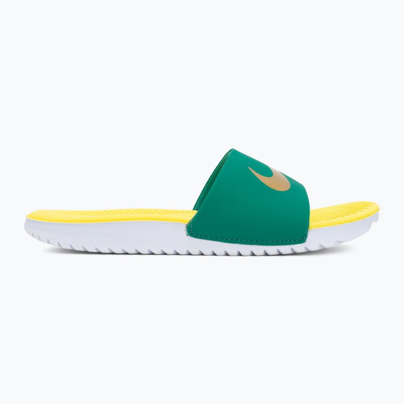 Klapki Nike Kawa malachite/sonic yellow/metallic gold 2