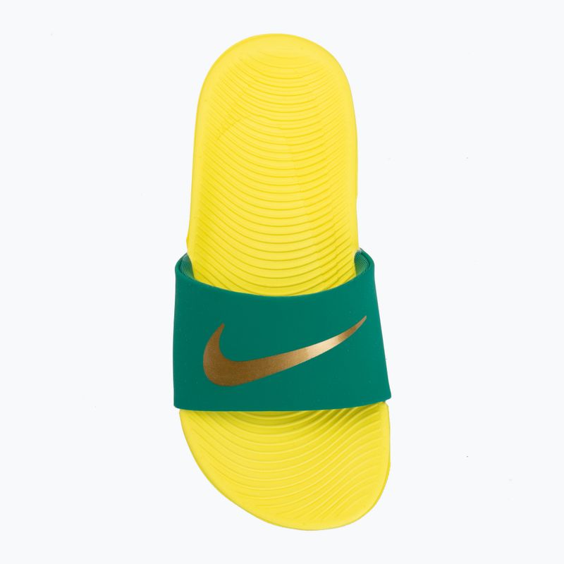 Klapki Nike Kawa malachite/sonic yellow/metallic gold 5
