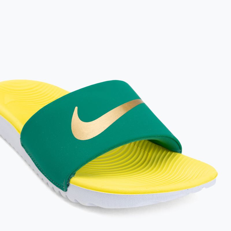 Klapki Nike Kawa malachite/sonic yellow/metallic gold 7