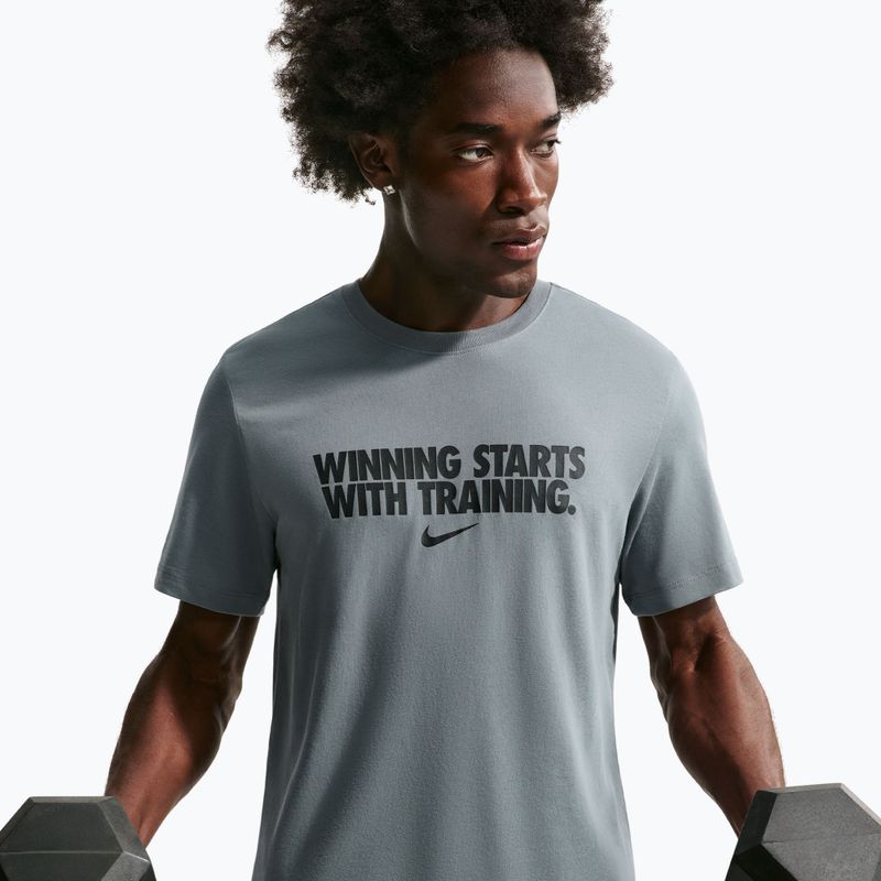 Koszulka treningowa męska Nike Dri-Fit Winning smoke grey/black/black 3