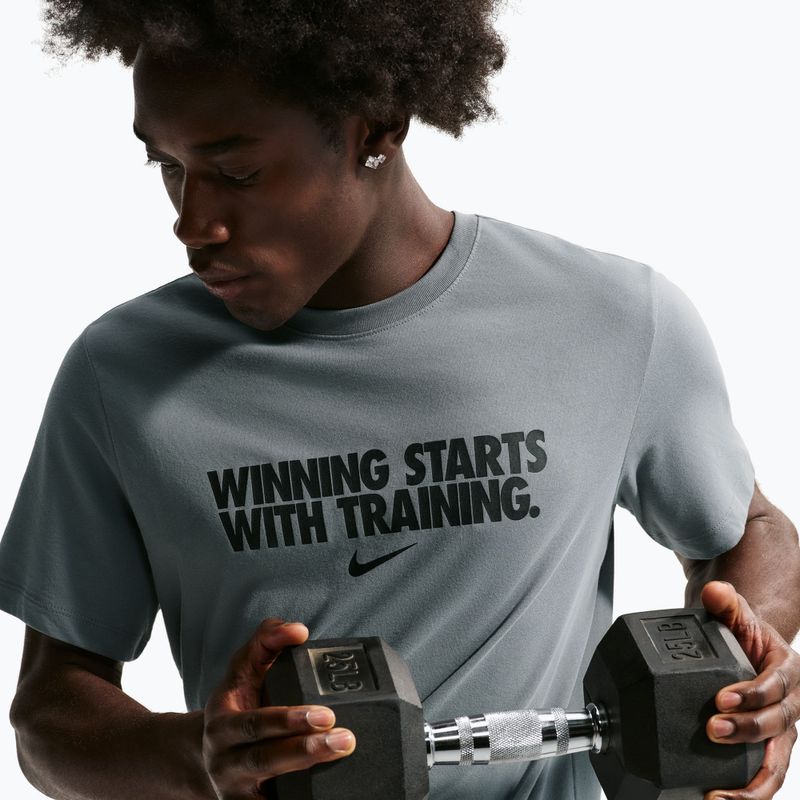 Koszulka treningowa męska Nike Dri-Fit Winning smoke grey/black/black 5