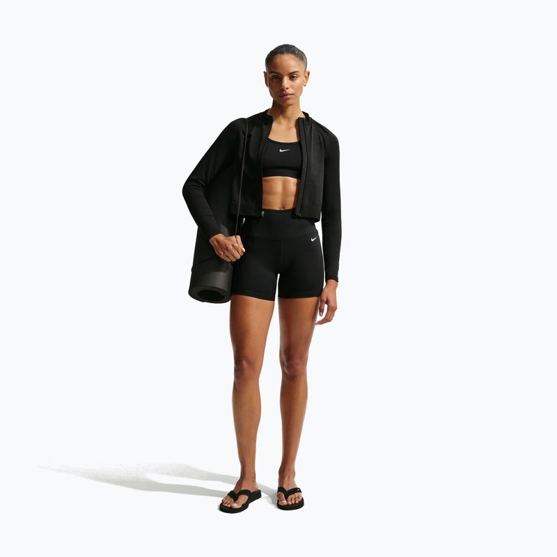 Spodenki damskie Nike One High Waisted Biker 5" black/black/white 2
