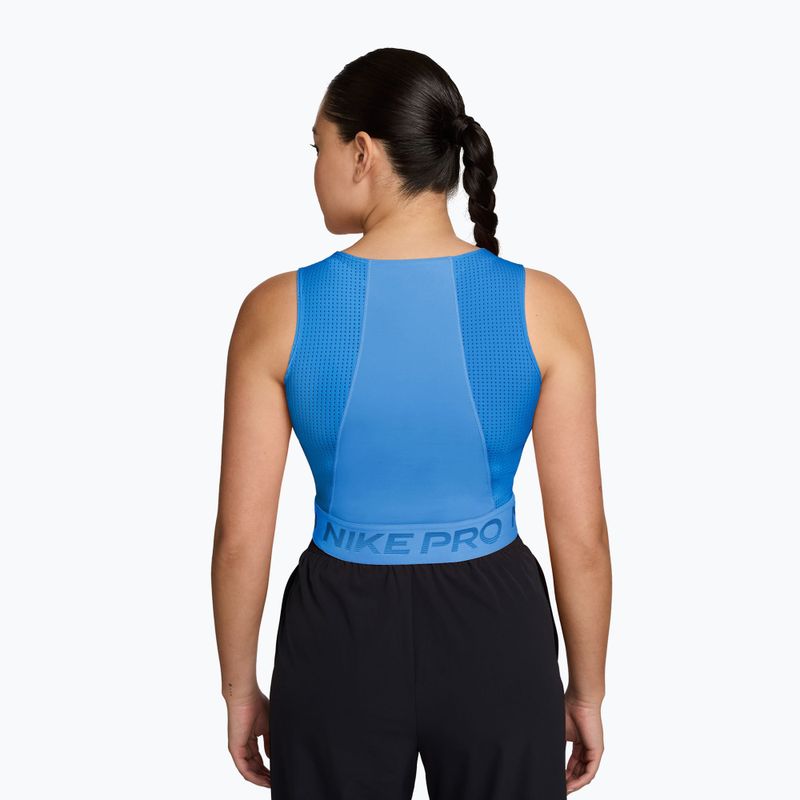 Koszulka treningowa damska Nike Pro Dri-Fit university blue/light photo blue/white 2