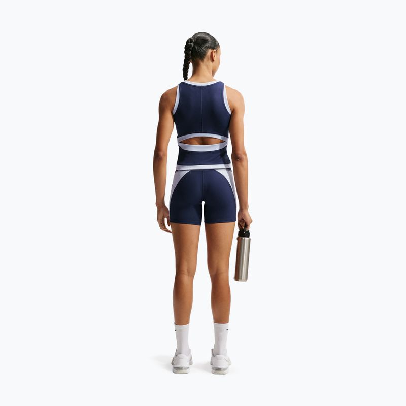 Spodenki damskie Nike One High Waisted Biker 5" midnight navy/hydrogen blue/white 3