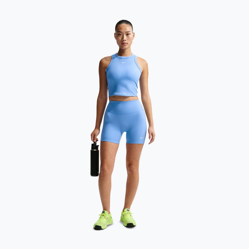 Koszulka damska Nike One Fitted Dri-Fit Cropped Tank thunder university blue/white 2