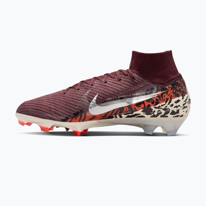 Buty piłkarskie męskie Nike United Superfly 10 Elite burgundy crush/university red/fossil/metal silver 2