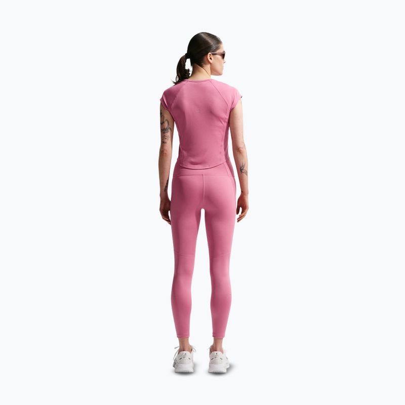 Legginsy do biegania damskie Nike Tempo Swoosh Run High-Waisted 7/8 peony/white 3