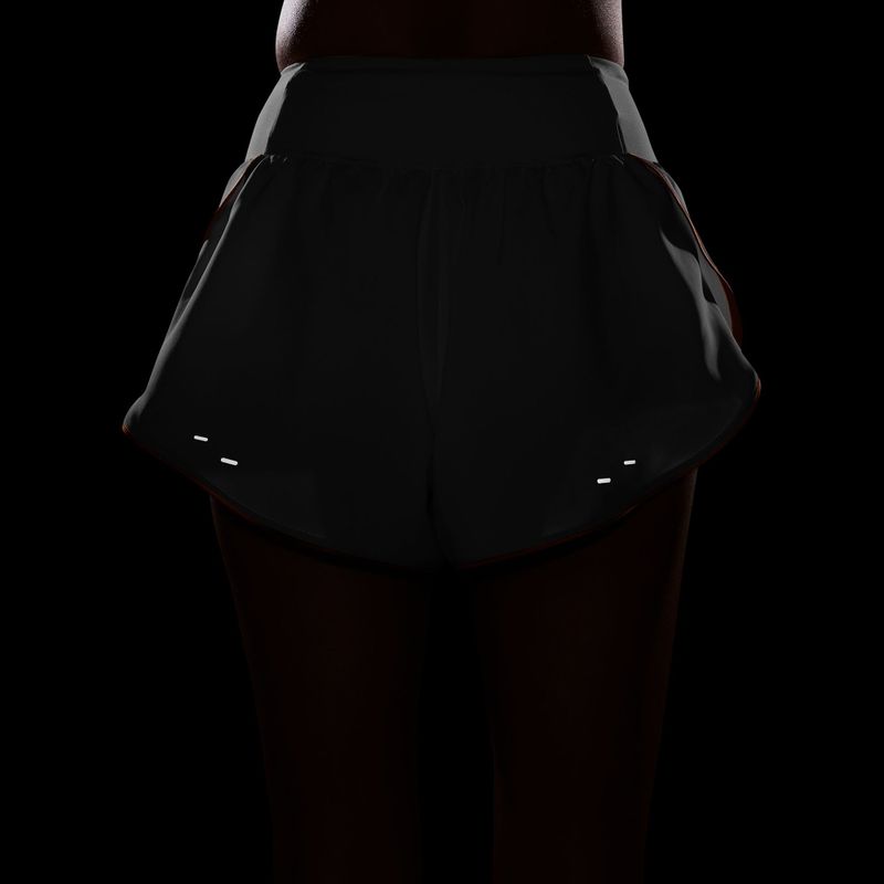 Spodenki do biegania damskie Nike Tempo Swoosh Dri-Fit Mid-Rise Brief-Lined white/orange pulse/black 7