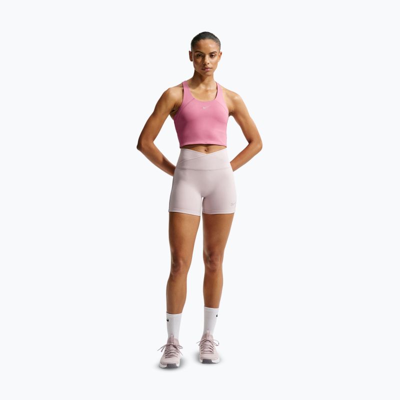 Koszulka do biegania damska Nike Tempo Medium Support Cropped Sports Bra peony 2