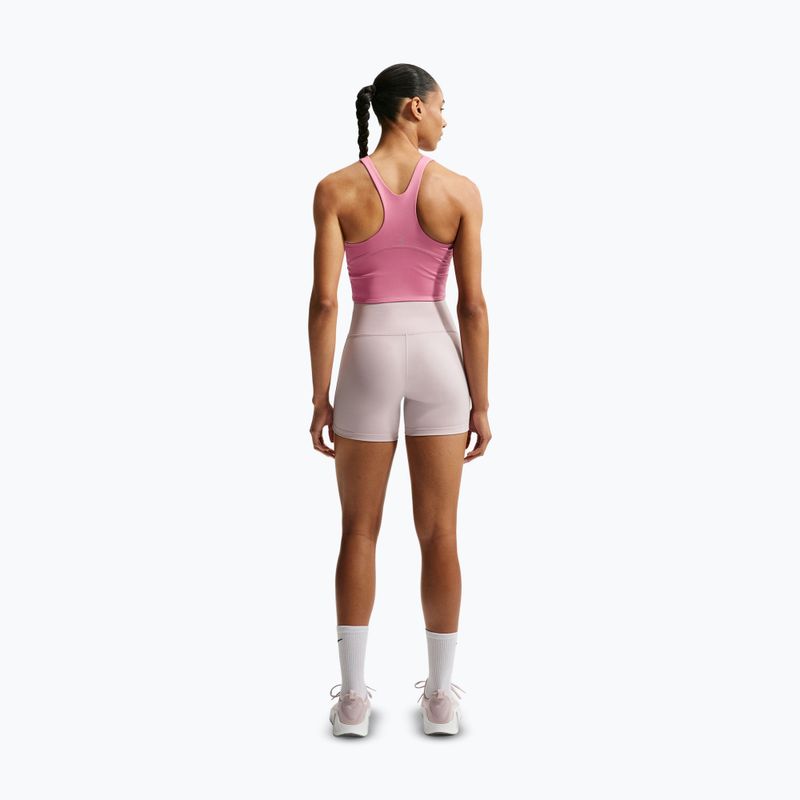 Koszulka do biegania damska Nike Tempo Medium Support Cropped Sports Bra peony 3