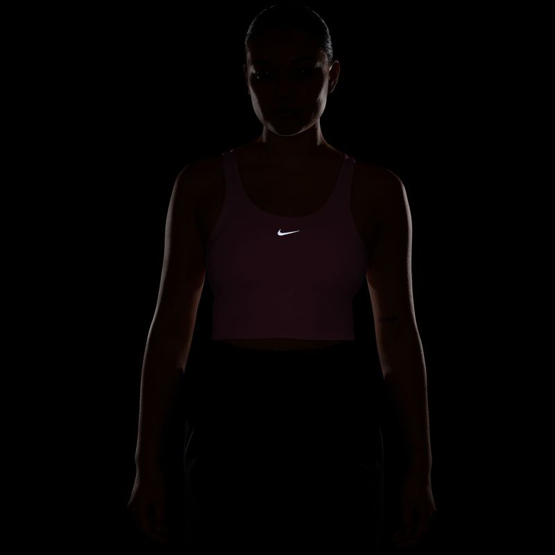 Koszulka do biegania damska Nike Tempo Medium Support Cropped Sports Bra peony 6