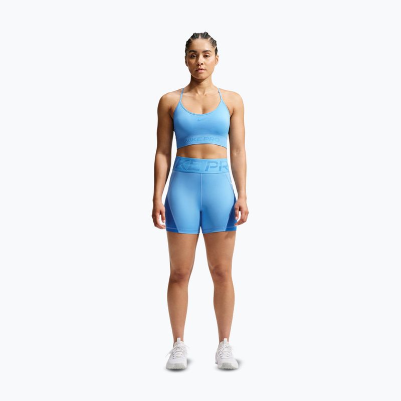 Spodenki damskie Nike Pro Sculpt High Waisted 5" Biker university blue/light photo blue/white 2